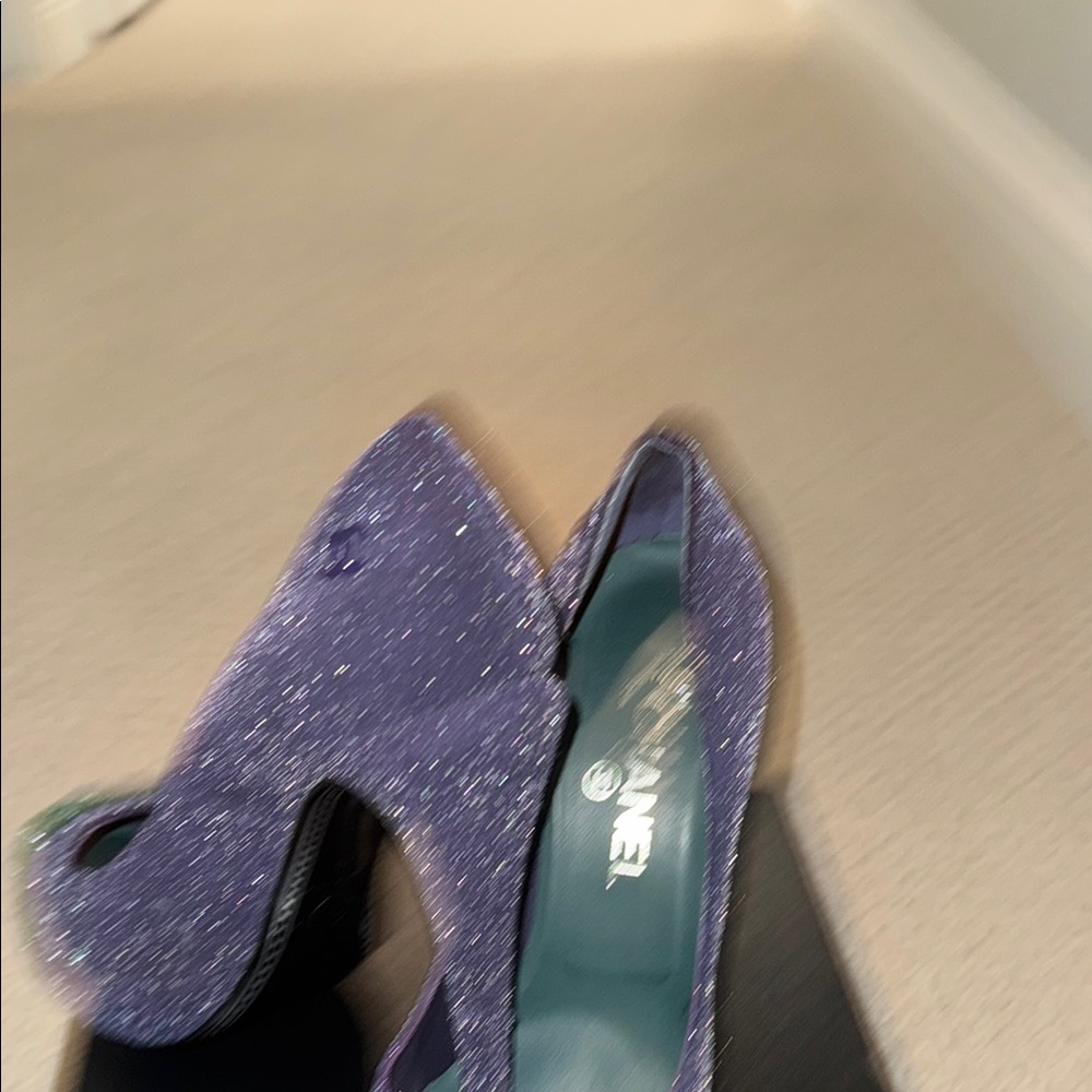 CHANEL Purple Suede Heels Classic Pump